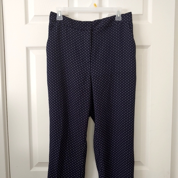 J. Crew Easy Pant navy blue foulard print - Picture 2 of 11